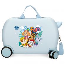 Paw Patrol Rolling Suitcase 4 Wheels So Fun Light Blue