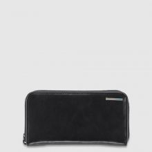 Piquadro Blue Square Women Wallet Four Dividers Black