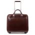 Piquadro Blue Square Wheeled Computer 15.6" Briefcase With iPad Mahogany