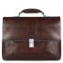 Piquadro Blue Square Expandable Computer Portfolio Briefcase 15" Mahogany